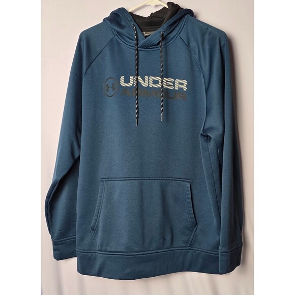 UNDER ARMOUR Teal Blue Pullover Hoodie Size Medium - Picture 1 of 11